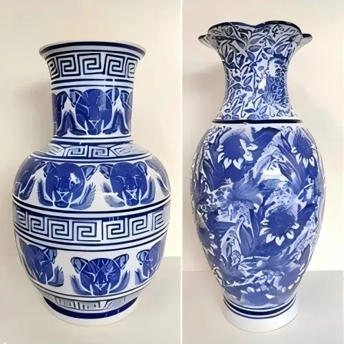 Blaue und weiße Porzellanvase Blaue und weiße Porzellanvase