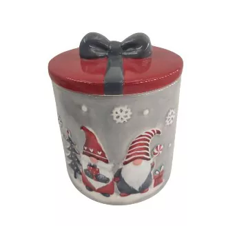 Kerzenhalter aus Keramik mit Weihnachtsmotiv