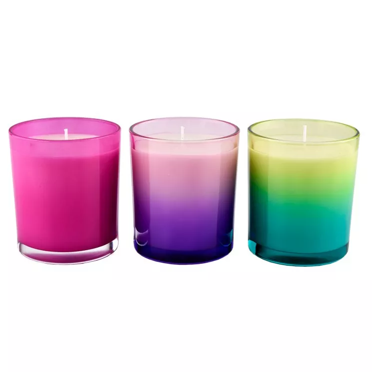 Kerzenhalter aus Glas mit Farbverlauf