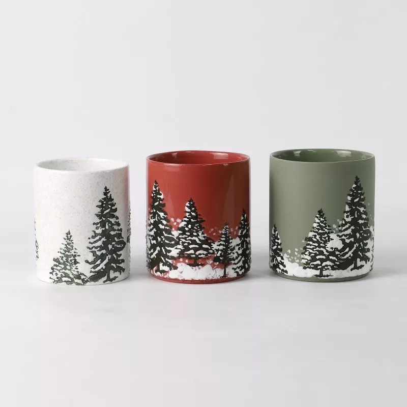 Handbemalter Kerzenhalter Weihnachtskiefern Handbemalter Kerzenhalter Weihnachtskiefern
