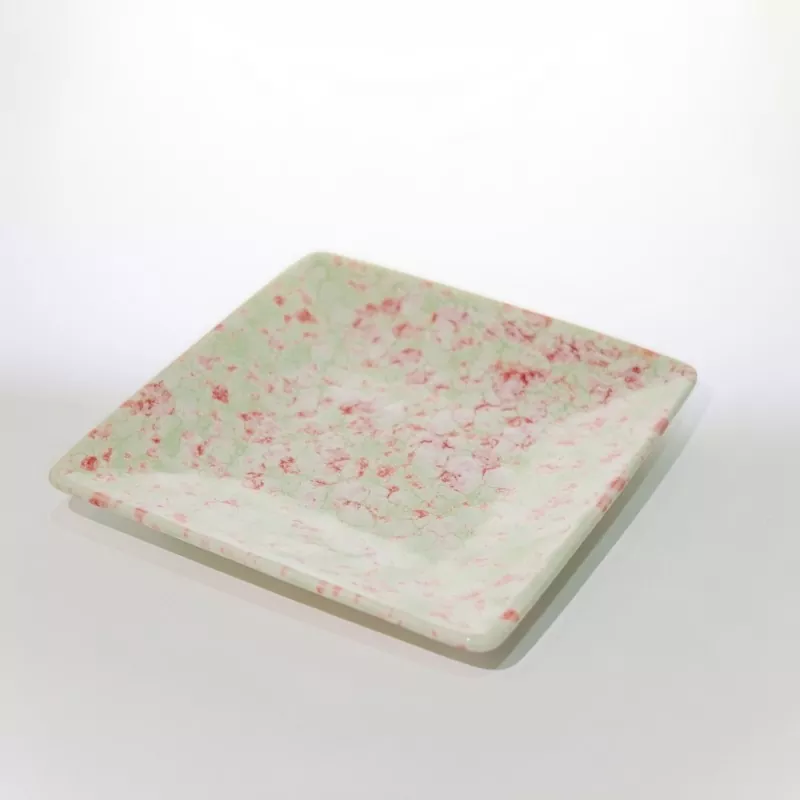 Quadratische kleine gesprenkelte Keramikschale